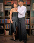 SiaLinda for Men: Herrenrock Ingvar, Kilt Stil, Baumwolle - Leinen, lang, schwarz - SiaLinda.com